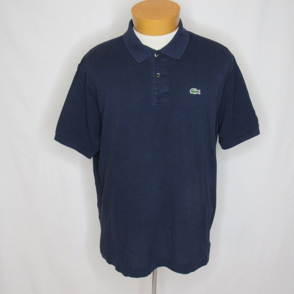 Lacoste Blue Short Sleeve Knit  Polo Shirt Men's 7 2XL XXlarge